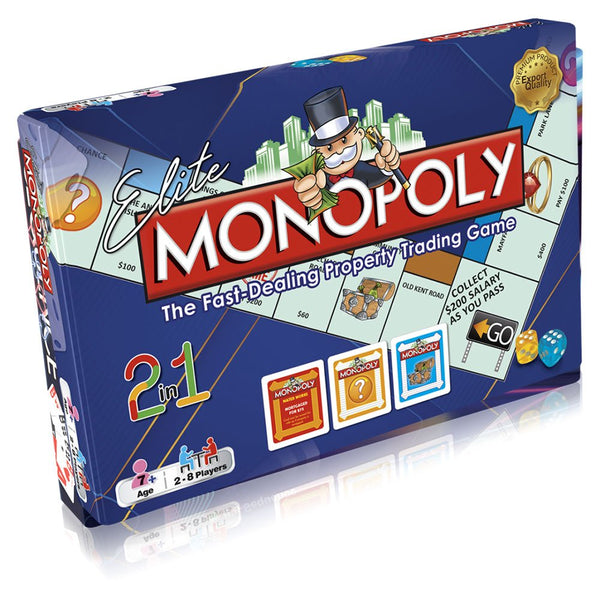 Gamex Cart Elite Monopoly - 2 Games In 1 - Navy/Blue - 7202