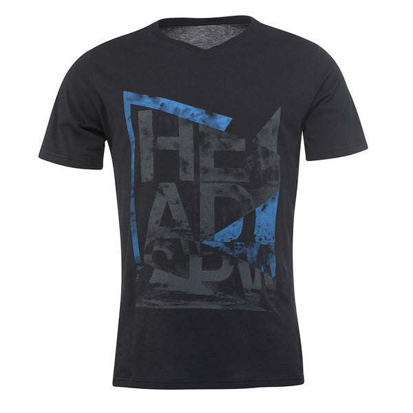 Head Sports V-Neck T Shirt - Men’s Cotton Alcott Shirt Black - Model 831238