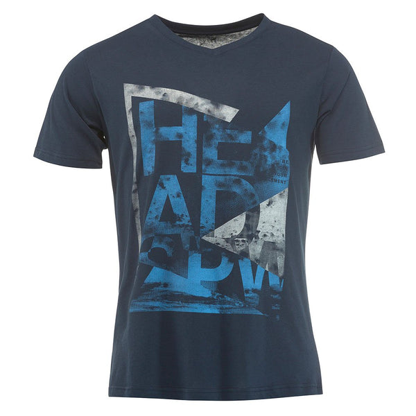 Head Sports V-Neck T Shirt - Men’s Cotton Alcott Shirt Dark Blue - Model 831238