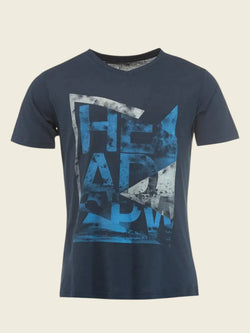 Head Model 831238 Men’s Cotton Alcott Shirt - Sports V-Neck T-Shirt - Dark Blue