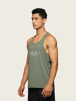 APOLLO 2511 102 010603 Dri-Fit Polyester Men's Running Vest - Dark Green