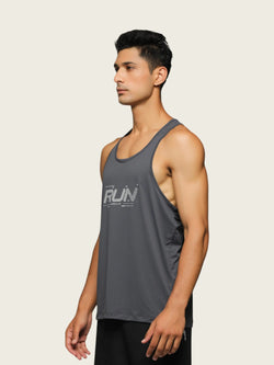 APOLLO 2511 102 010603 Dri-Fit Polyester Men's Running Vest - Dark Grey
