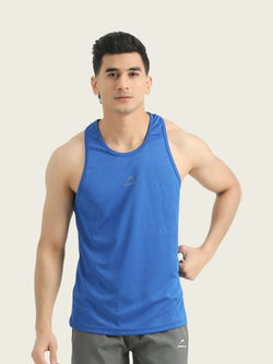 APOLLO 2411 100 010302 Micro Mesh Polyester Tank Top Men's - Royal Blue