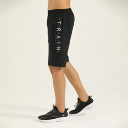 APOLLO 2511 102 051912 Micro Stripe Nylon Sports Short 11" Men's - Black