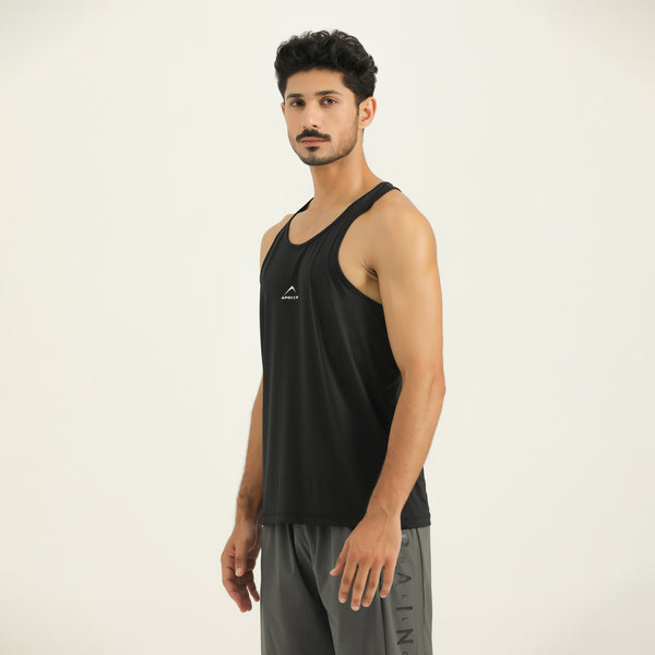 APOLLO Mens Gym Vest - Dri-Fit Nylon 2511 102 011012 Black