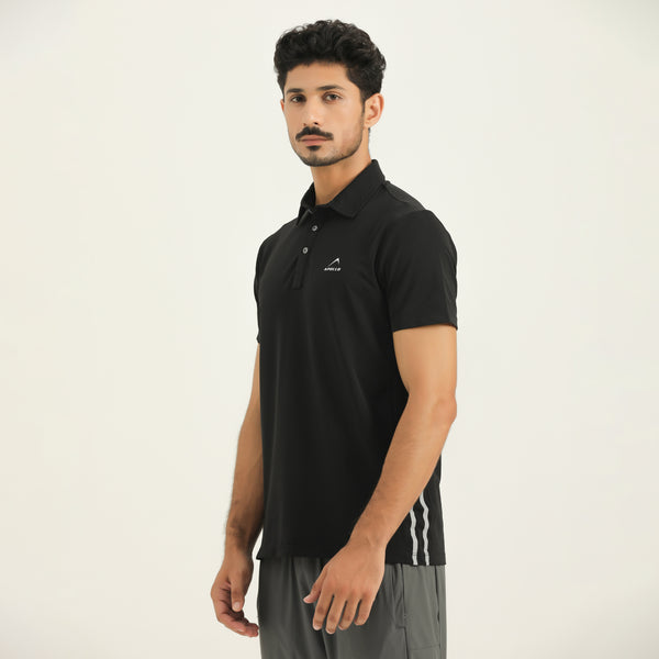 APOLLO Polo Shirt Mens - Nylon Pique 2511 103 031002 Black