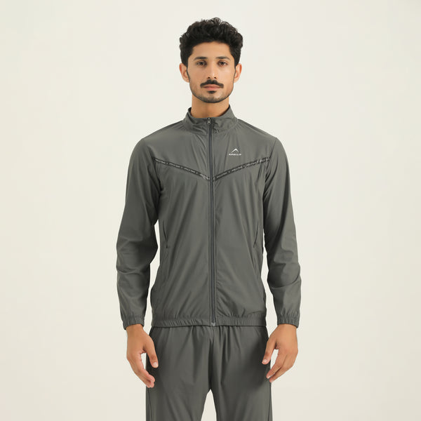 APOLLO Windbreaker Jacket Mens - Micro Stripe Nylon 2511 102 102312 Dark Grey