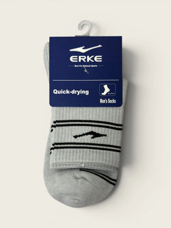 ERKE Cotton 11326212017-104 Men Flat Mid Socks - Digital Grey