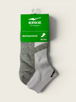 ERKE Men's Flat Ankle Socks - Cotton - White