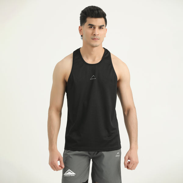 APOLLO Tank Top Mens - Micro Mesh Polyester Black 2411 100 010302