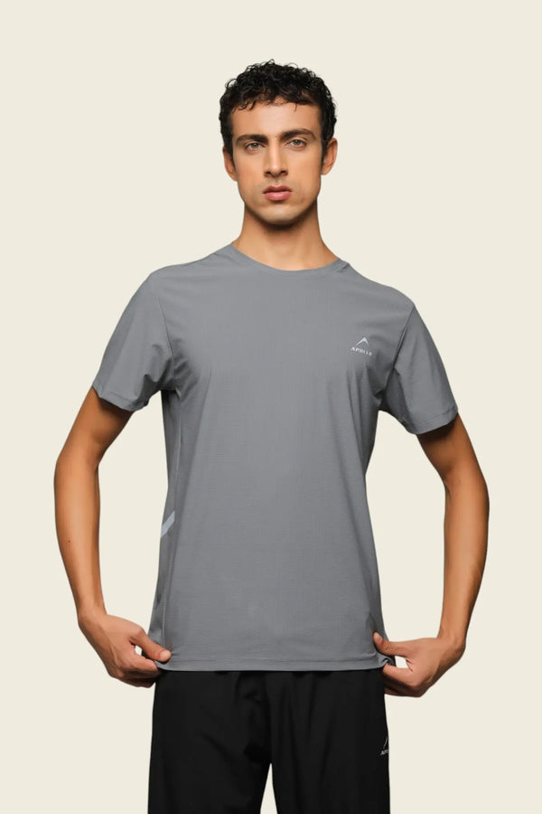 APOLLO 2511 102 021031 Dri-Fit Nylon Sports T-Shirt Men's - Grey