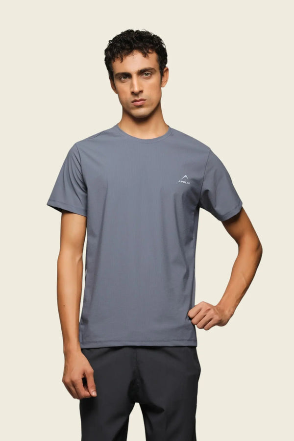 APOLLO 2511 102 021031 Dri-Fit Nylon Sports T-Shirt Men's - Dark Grey