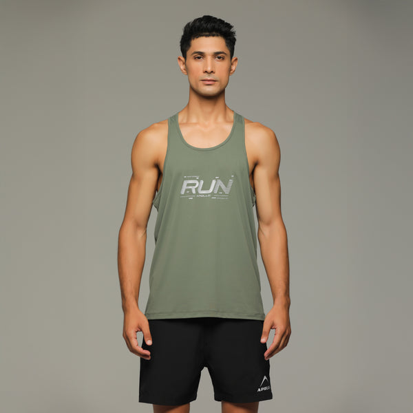 APOLLO Mens Running Vest - Dri-Fit Polyester 2511 102 010603 Dark Green