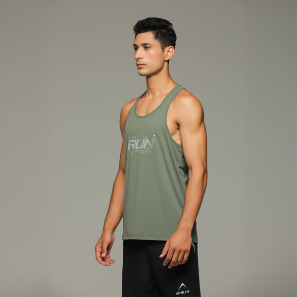 APOLLO Mens Running Vest - Dri-Fit Polyester 2511 102 010603 Dark Green