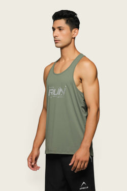 APOLLO 2511 102 010603 Dri-Fit Polyester Men's Running Vest - Dark Green