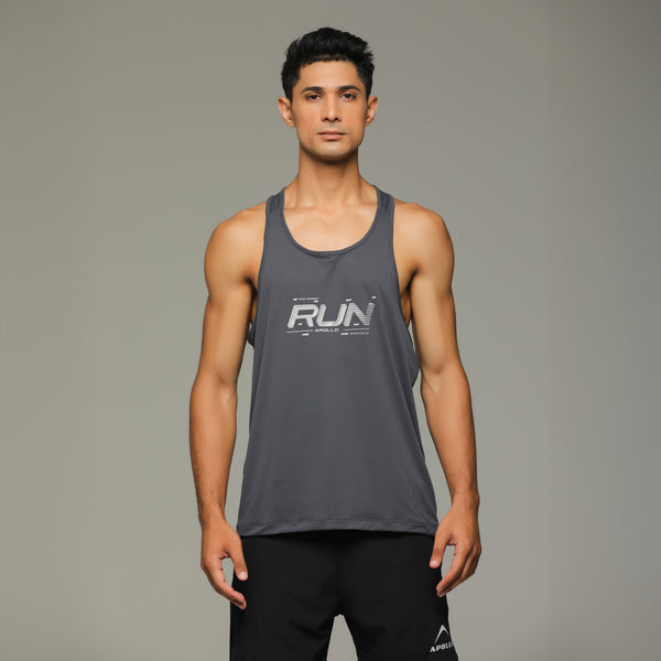 APOLLO Mens Running Vest - Dri-Fit Polyester 2511 102 010603 Dark Grey