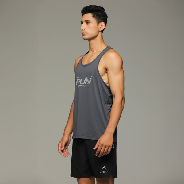APOLLO Mens Running Vest - Dri-Fit Polyester 2511 102 010603 Dark Grey