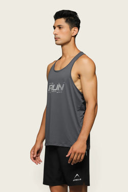 APOLLO 2511 102 010603 Dri-Fit Polyester Men's Running Vest - Dark Grey