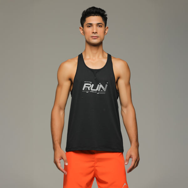 APOLLO Mens Running Vest - Dri-Fit Polyester 2511 102 010603 Black