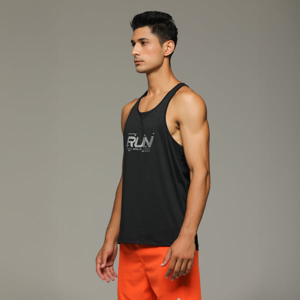 APOLLO Mens Running Vest - Dri-Fit Polyester 2511 102 010603 Black