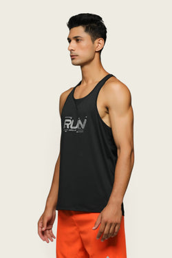 APOLLO 2511 102 010603 Dri-Fit Polyester Men's Running Vest - Black