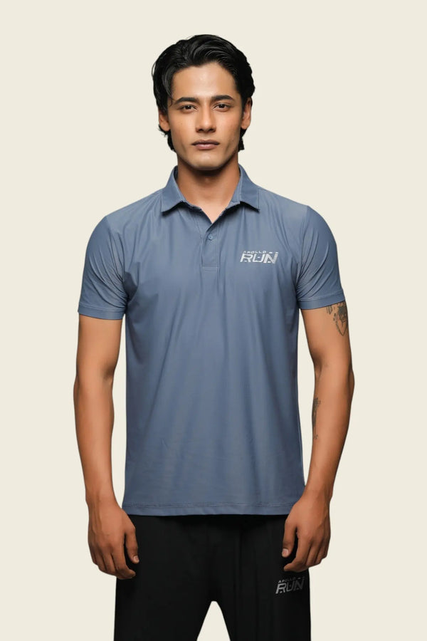 APOLLO 2511 103 031003 Nylon Pique Polo Shirt Men's - Grey