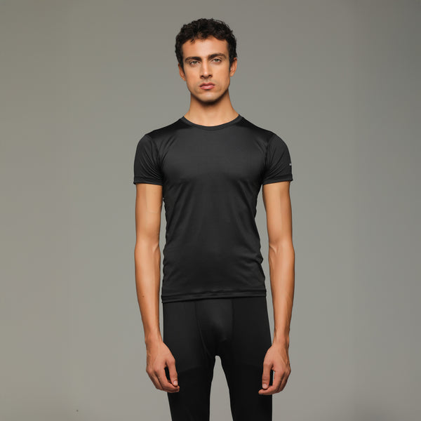 APOLLO Compression T.Shirt Mens - Dryfit Lycra Base Layer 2511 103 022203 Black