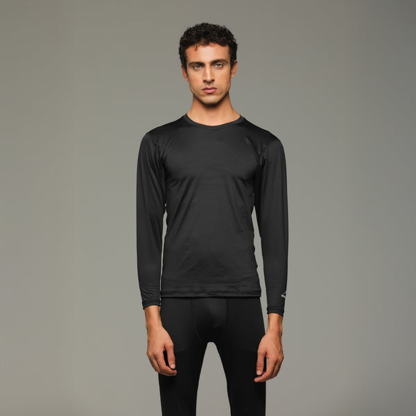 APOLLO Compression Shirt Mens - Dryfit Lycra Base Layer Full Sleeve 2511 103 132203 Black