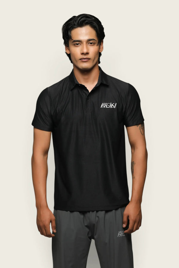 Apollo Men's Polo Shirt - Nylon Pique - Black