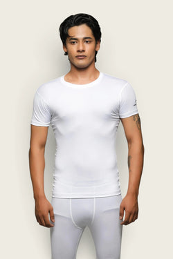 APOLLO 2511 103 022203 Dryfit Lycra Base Layer Compression T-Shirt Men's - White
