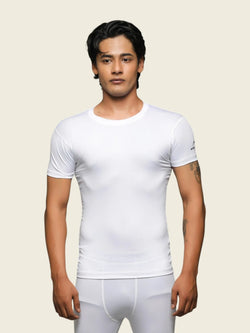 APOLLO 2511 103 022203 Dryfit Lycra Base Layer Compression T-Shirt Men's - White