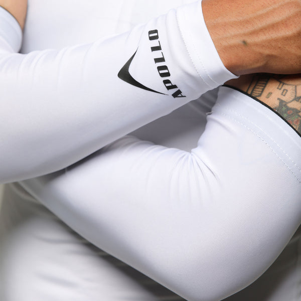 APOLLO Compression Arm Sleeve - Dryfit Lycra Base Layer 2556 103 202203 Pair White