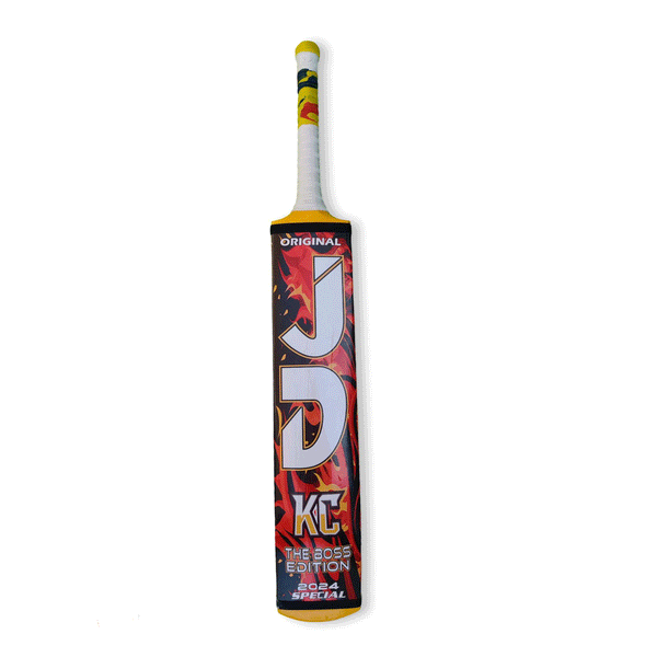 JD Cricket Tapeball Bat - KC Boss Edition Srilankan Coconut Wood Orange