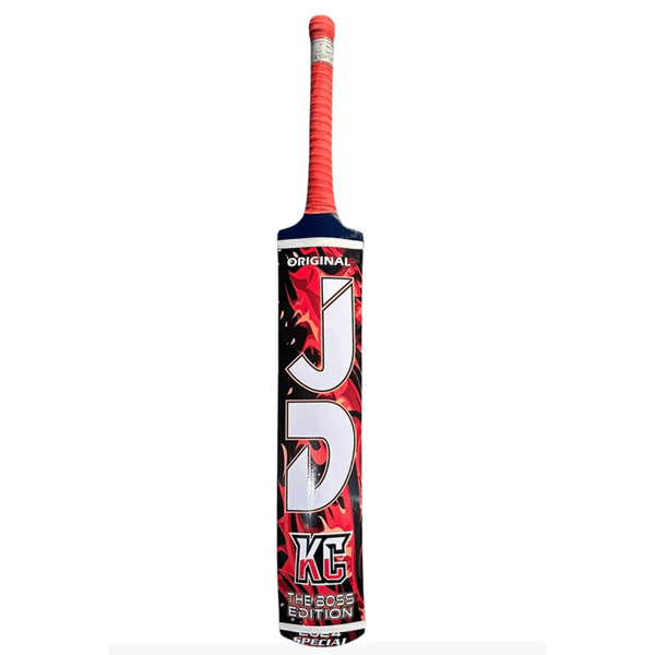 JD Cricket Tapeball Bat - KC Boss Edition Srilankan Coconut Wood Red