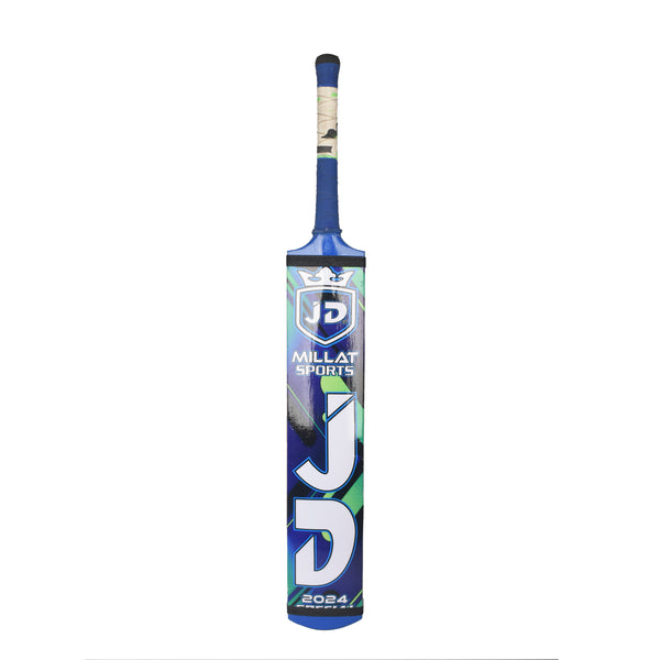 JD Cricket Tapeball Bat - Millat Sports Srilankan Coconut Wood - Blue