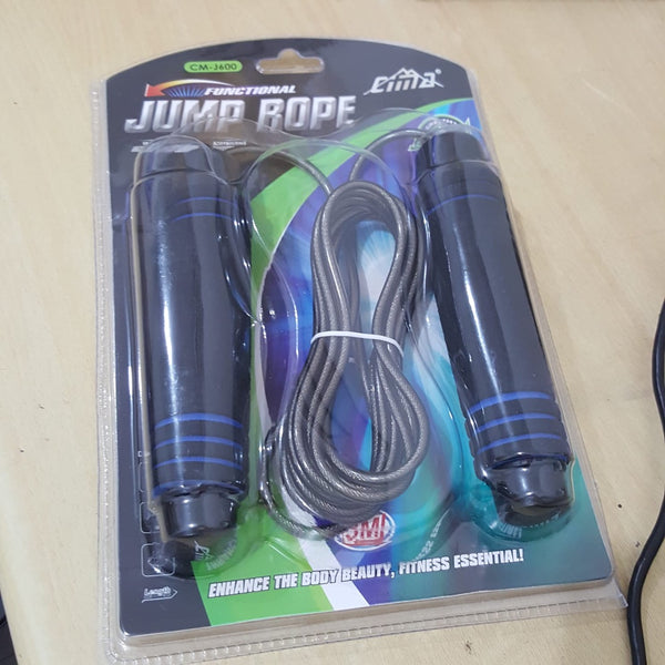 CIMA Jump Rope -  J600 Plastic Adjustable Weighted Black/Blue