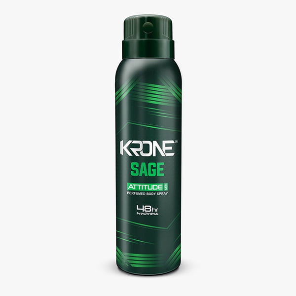 Krone Body Spray - Attitude Sage - Gas Body Spray For Men &amp; Women 150ml