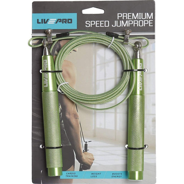 Livepro Weighted Speed Skipping Jump Rope 185G LP8283 Steel Wire + Steel Handle - Green