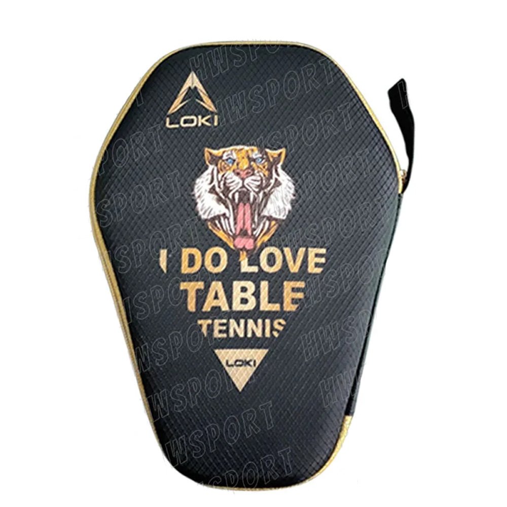 Loki Table Tennis Racket Case - Tiger Diamond Shaped Hard Cover - Blac ...