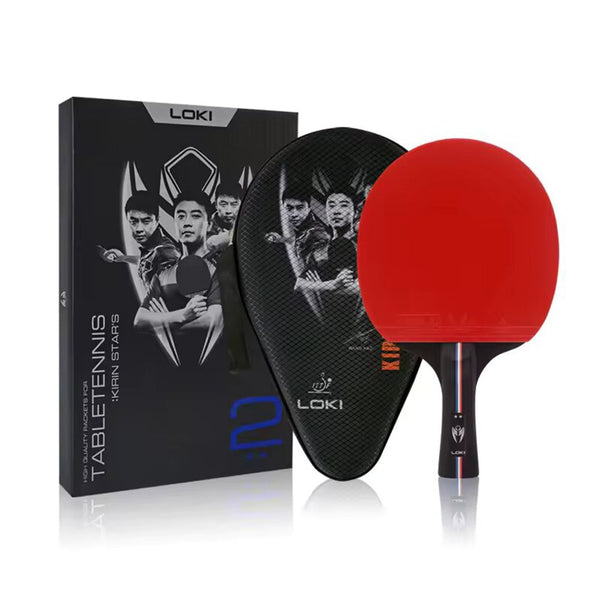 Loki Table Tennis Racket - Kirin 2-Star With Bag - Red/Black