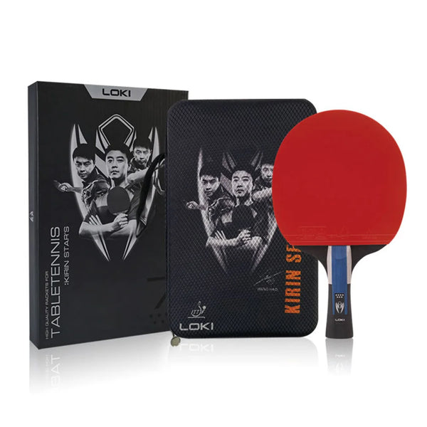 Loki Table Tennis Racket - Kirin 7-Star With Bag - Red/Black