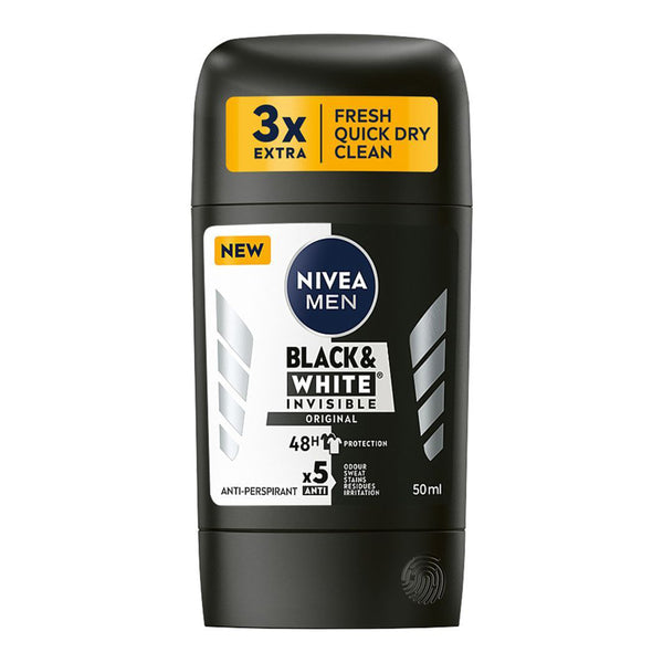 NIVEA Mens Deadorent Stick - Black & White Original 50ML