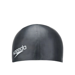 Speedo Swimming Cap - Silicone Plain Flat Adults - Black
