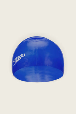 Speedo Swimming Cap - Silicone Plain Flat Adult's - Blue