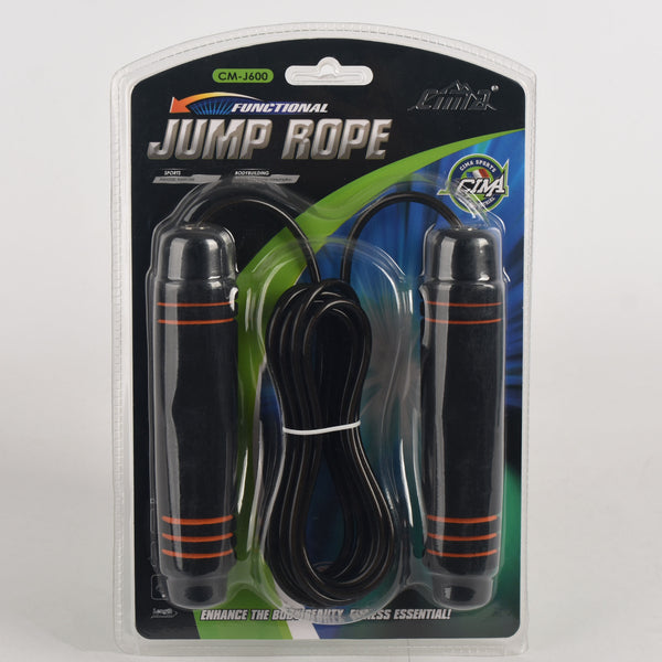 CIMA Jump Rope - J600 Plastic Adjustable Weighted Black/Orange