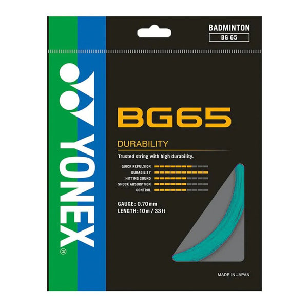 Yonex Badminton String - BG 65 - Training Gutt - Turquoise