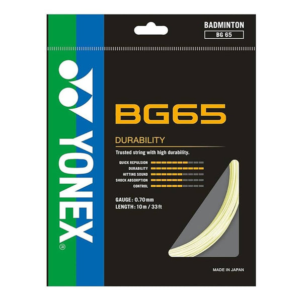 Yonex Badminton String - BG 65 - Training Gutt- White