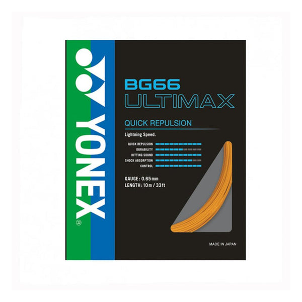 Yonex Badminton String - BG66 Ultimax - For Quick Repulsion - Orange