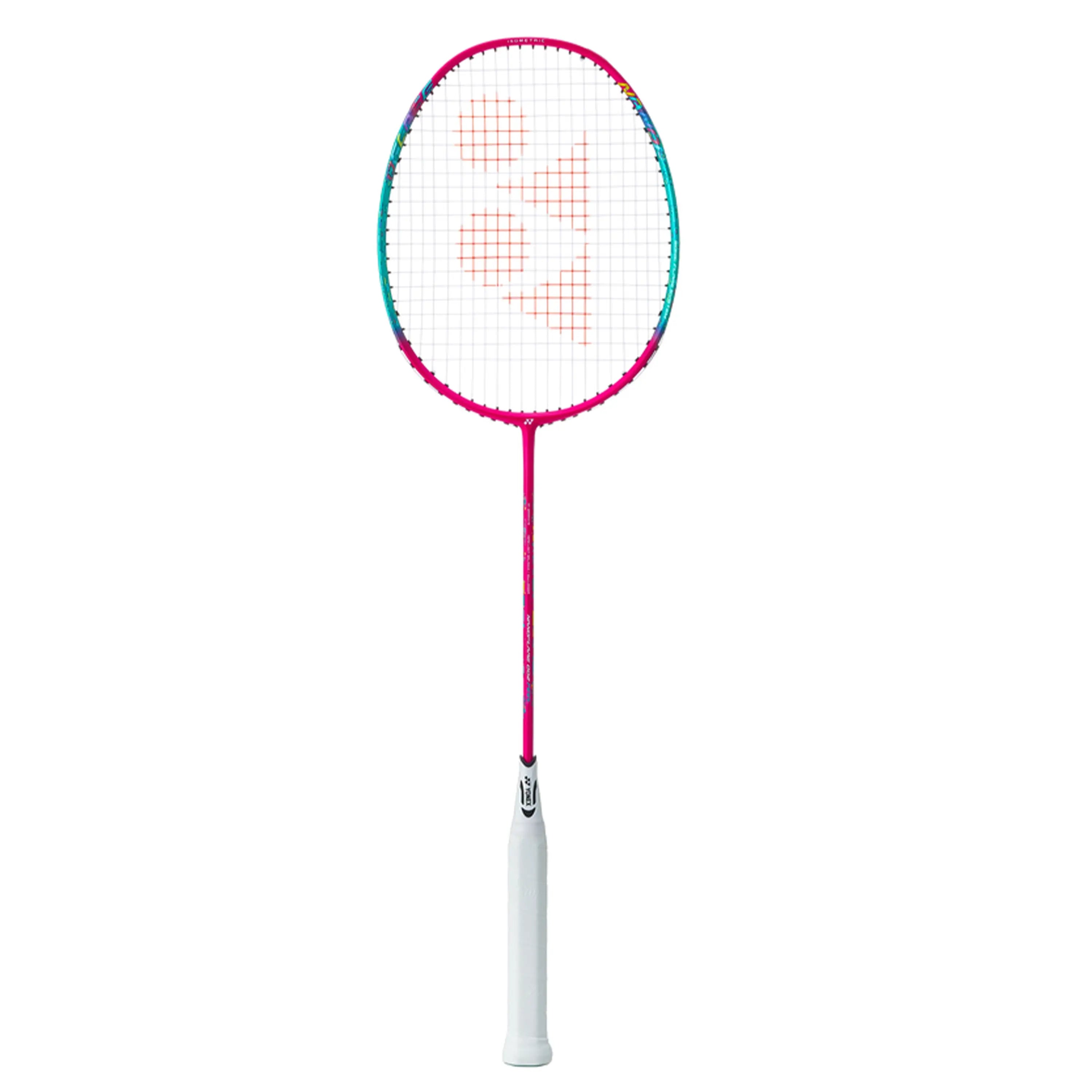 Pink Badmiton Racket YONEX Badminton Racket - Nanoflare 002 feel 4U5 Pink/Cyan Strung ...