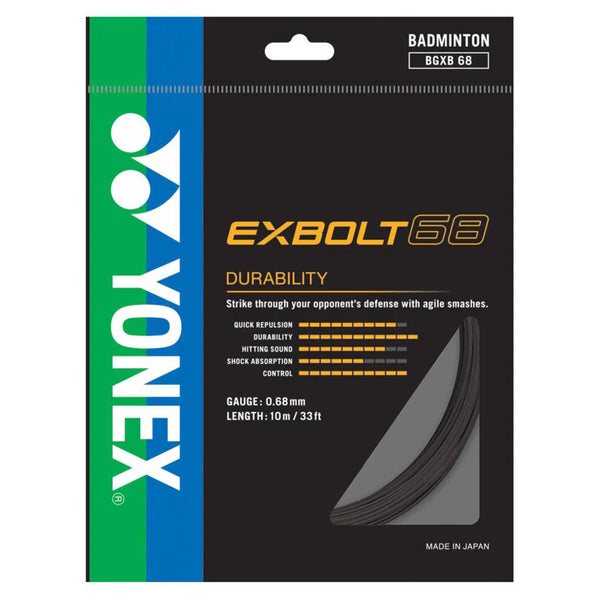 YONEX Badminton String- BG Exbolt 68 - Black